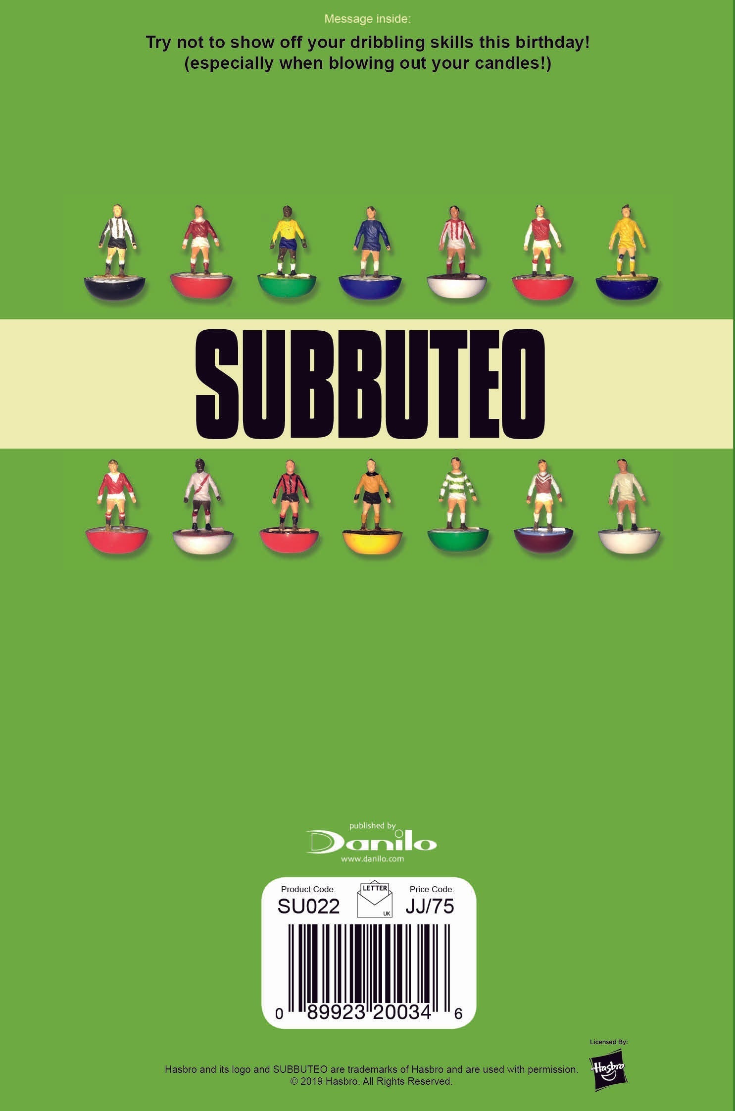 Subbuteo Age 60 Birthday Card Official Product