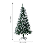 Breeins 180cm Snow-flocked Artificial Christmas Tree With Lush Green Branches