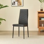 Elegant New York Dining Table Set With 4 Stylish Emily Leather Chairs | Black