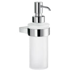 Frosted Glass Soap Dispenser With Polished Chrome Wall Mount | Polished Chrome