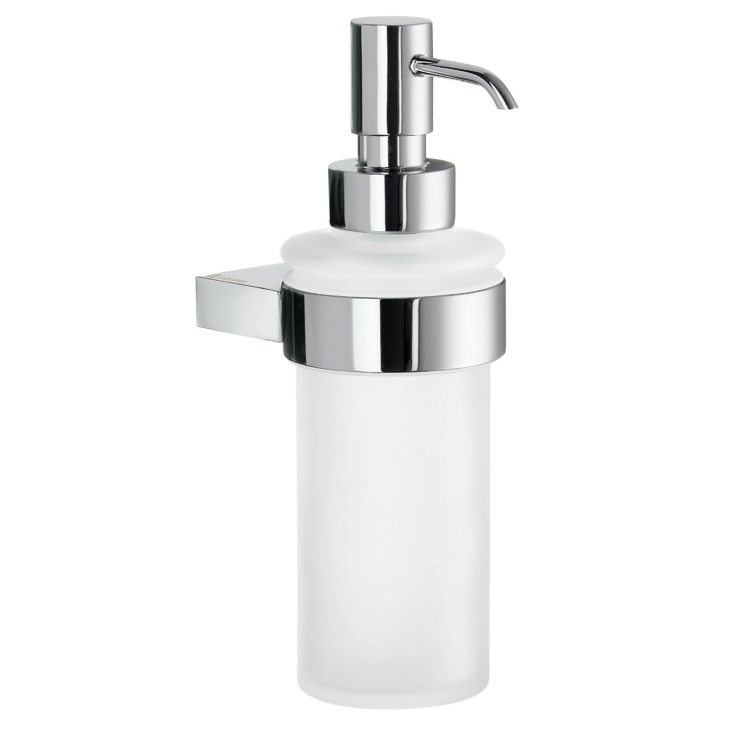Frosted Glass Soap Dispenser With Polished Chrome Wall Mount | Polished Chrome