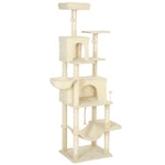 PawHut Cat Tree, 202cm Cat Tower With Condos, Hammocks, Perches