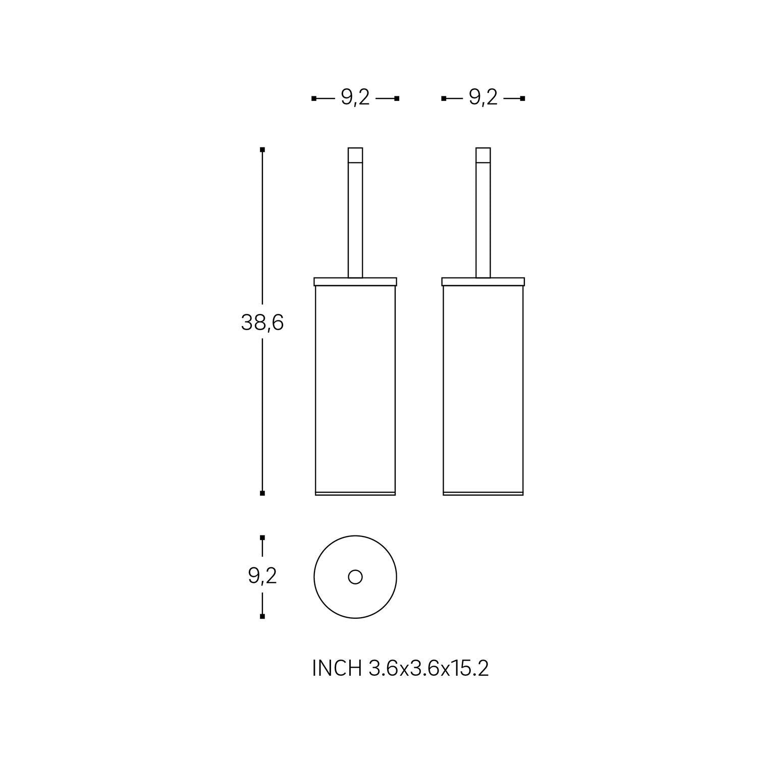 Toilet Brush, Free-standing, Glossy Stainless Steel, Logic Collection