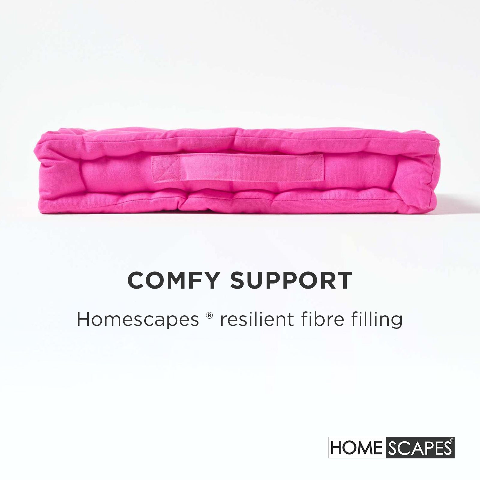 Cotton Plain Floor Cushion | 50cm x 50cm | Hot Pink