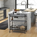 Kitchen Bar Cart Kitchen Island On Wheels With Wine Rack