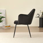 Stylish New York Dining Table Set With 4 Charlotte Velvet Chairs | Black