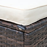 3pc Pe Rattan Wicker Set 3-seater Sofa Footstool Table