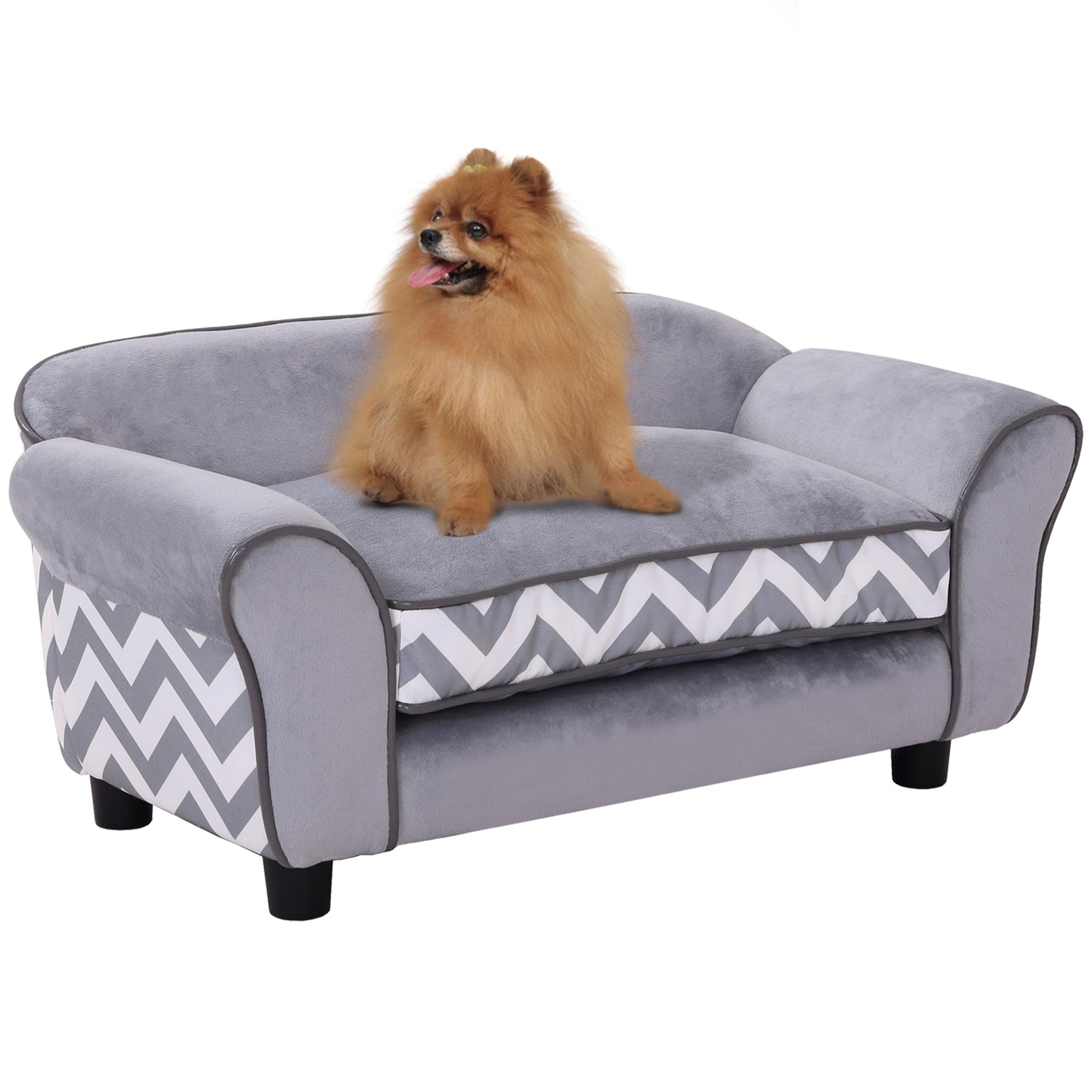 Dog Sofa Cat Couch Bed For Xs Dogs W/ Removable Sponge Cushion | Gray