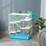 Hamster Cage W/ Water Bottle, Exercise Wheel, Tubes, Ramps-light Blue | Blue