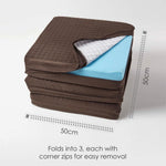 Faux Suede Orthopaedic Foam 3 Seater Booster Cushion | 50cm x 150cm | Chocolate