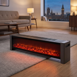 1000w/2000w Convection Baseboard Heater With Flame Effect & Timer