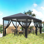 6 X 3m Pop Up Party Tent Canopy With 6 Removable Sidewalls | Black