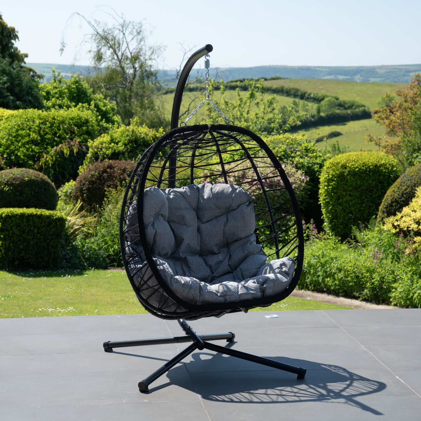 Hebden Garden Hanging Egg Chair | Dark Grey