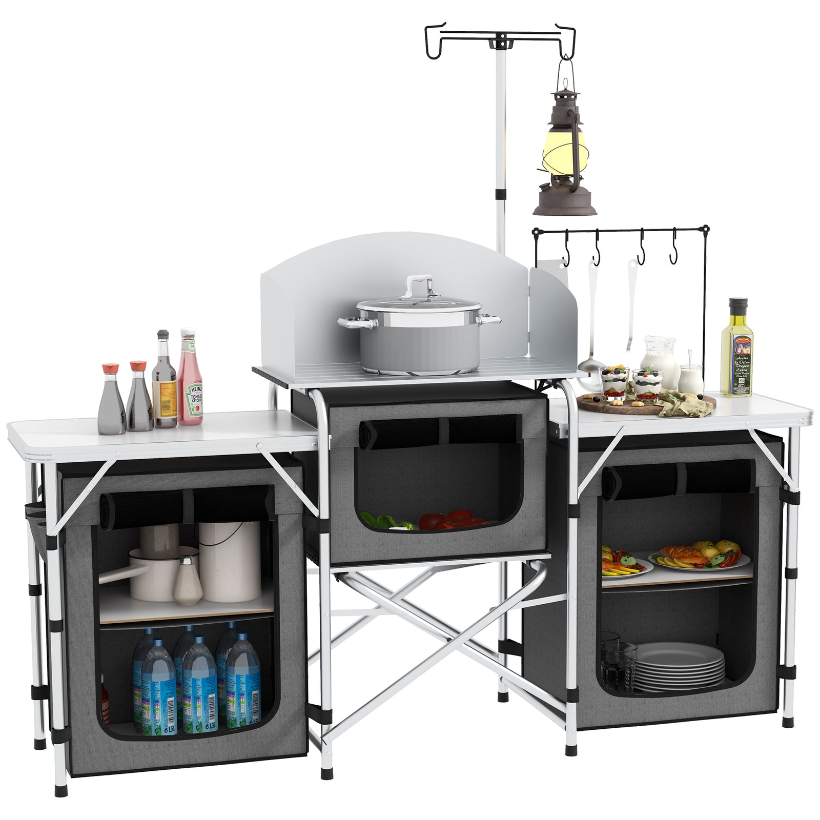 Folding Camping Kitchen Portable Aluminium Camping Table