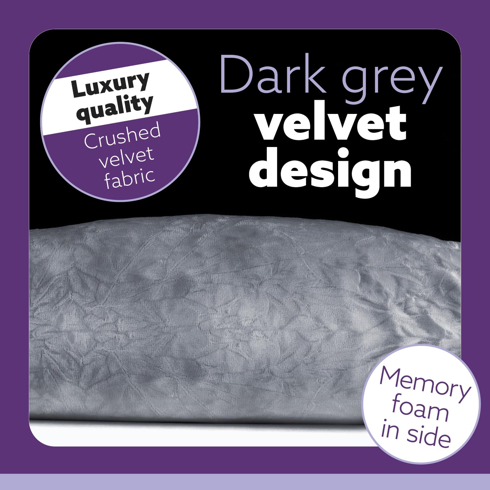 L Shaped Pregnancy Pillow, 145x25x20cm Shredded Memory Foam Full Body Maternity Cushion For Sleeping | J Shape | Dark Grey