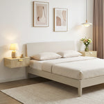 Floating Nightstands Set Of 2 Bedside Tables W/ Wave Drawer | Oak