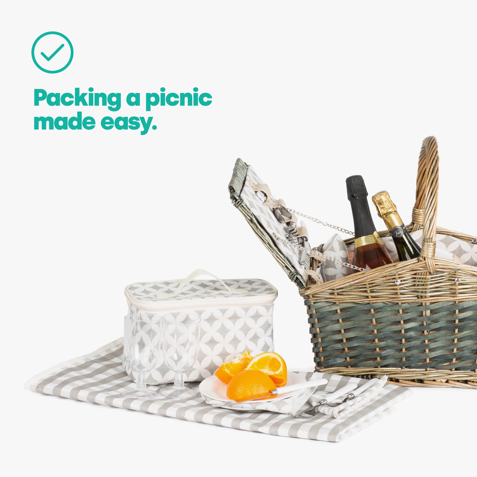 Ossian 4-person Wicker Picnic Basket