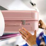 Medium 26" Hard Shell Check In Suitcase 8 Spinner Wheels Hold Luggage | Medium | Rose Gold