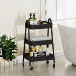 3-tier Kitchen Cart, Wheels | Black