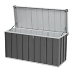 250l Outdoor Storage Box With Metal Frame – Weatherproof Garden & Patio Storage For Tools, Cushions, With Combination Lock | Grey
