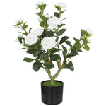 HOMCOM 65cm Artificial Camellia Flower Plant With 116 Lush Leaves