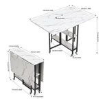 Breeins Folding Dining Table With Wheels And Storage Shelves