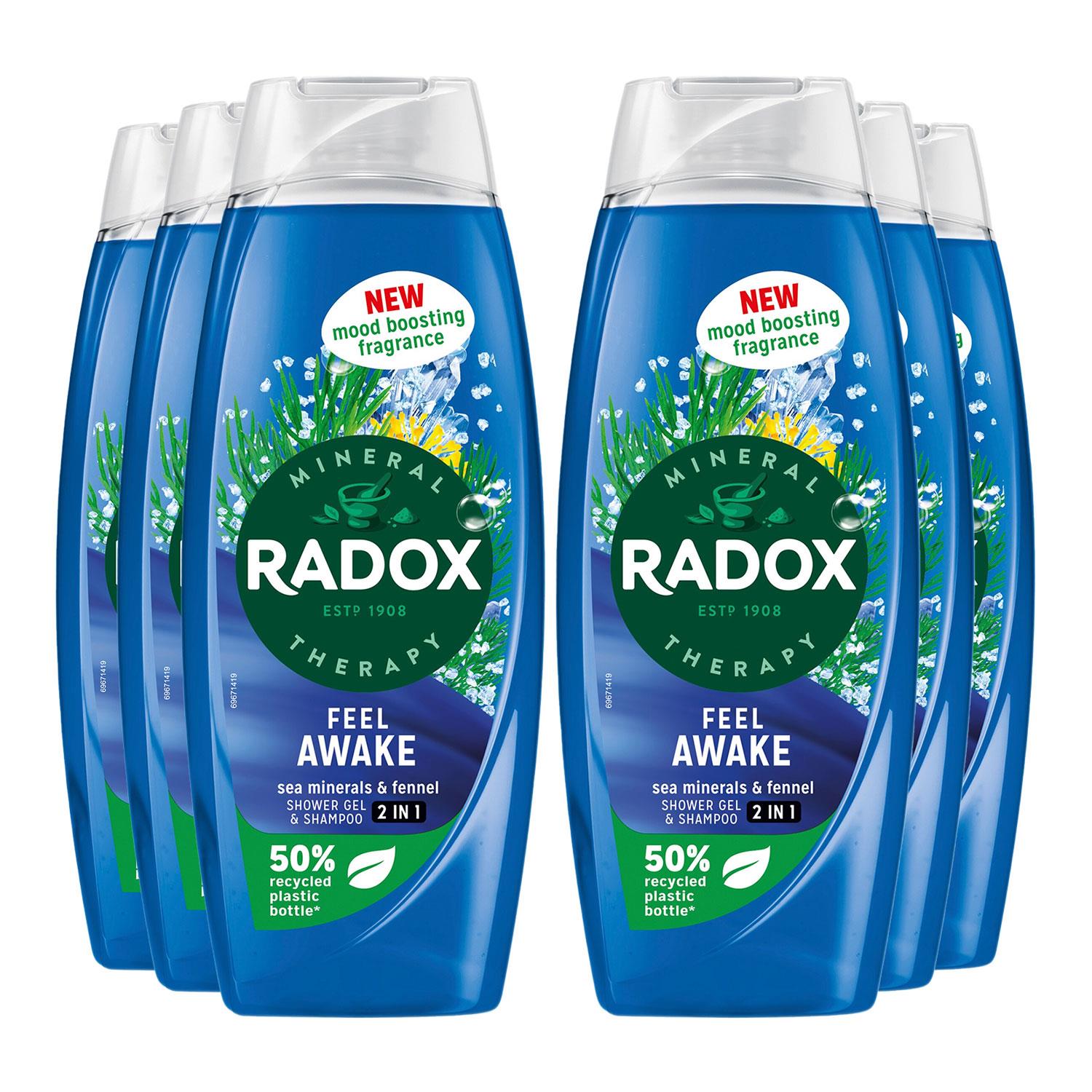 Body Wash & Shampoo 2in1 Feel Awake Men With Fennel & Sea Minerals 450ml, 6pk | 6 | Blue