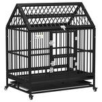 Heavy Duty Dog Crate W/ Removable Tray, Logs