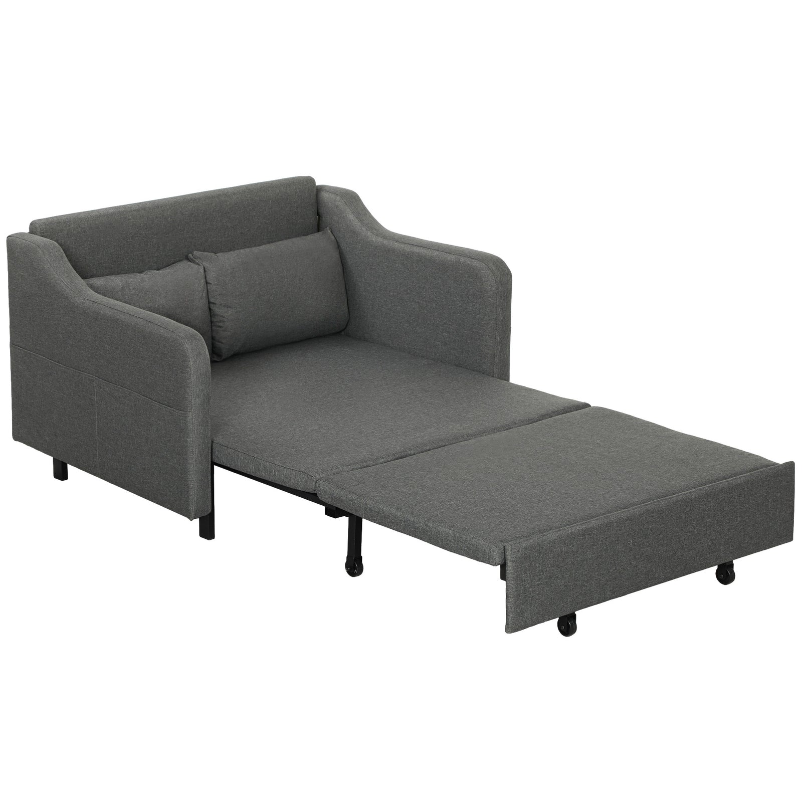 Pull Out Sofa Bed, Fabric 2 Seater Sofa Couch Living Room