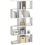 Geometric Bookshelf, 5-tier S Shaped Bookcase | White