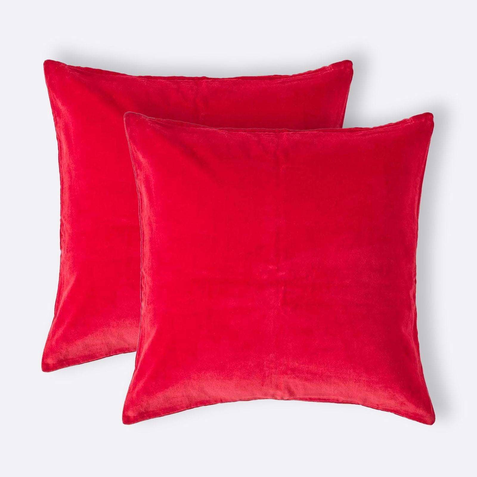 Set Of 2 Velvet Cushion Covers | 40cm x 40cm | Red