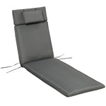 Garden Sun Lounger Chair Cushion Reclining Relaxer Outdoor | Gray