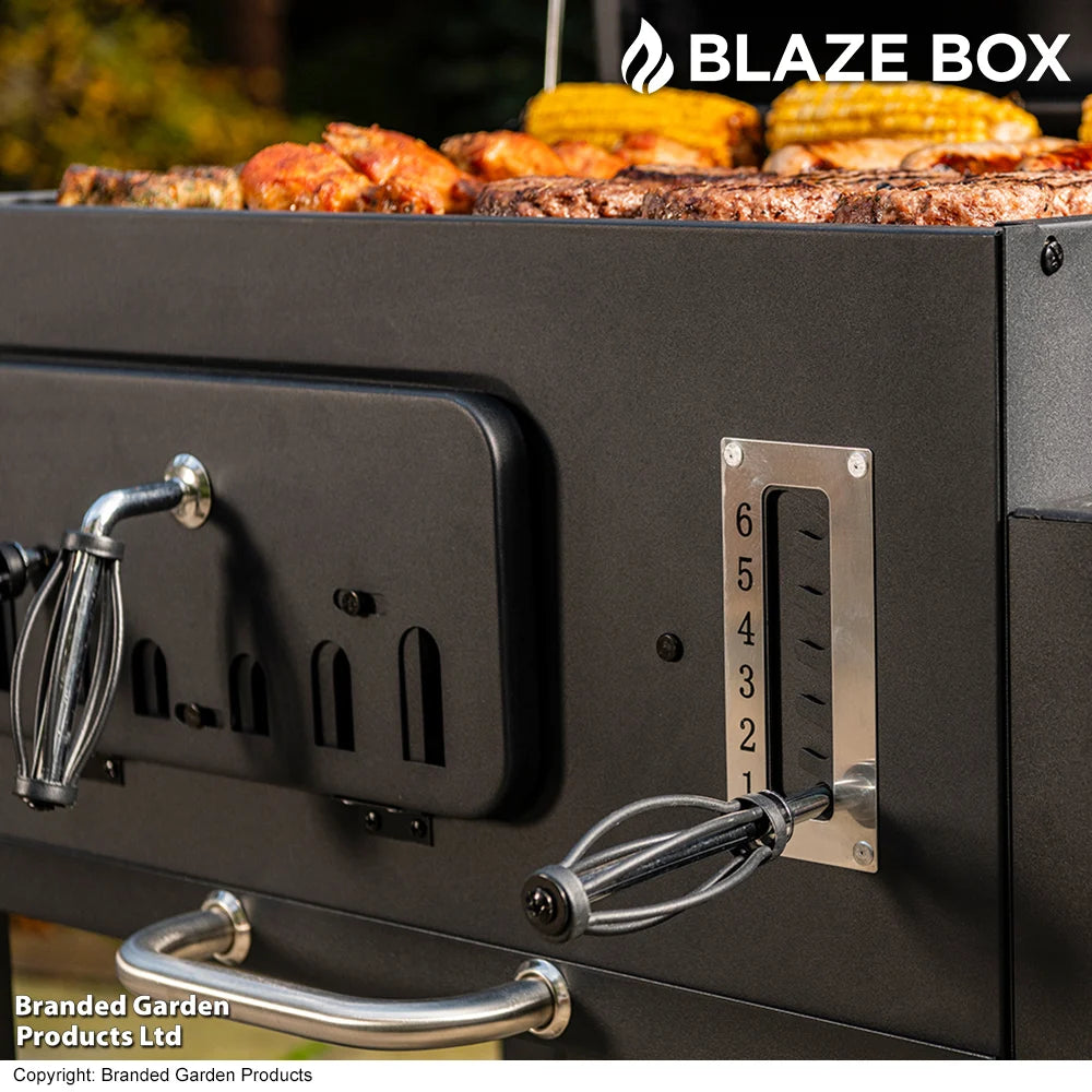 Blazebox 24" Trolley Charcoal Bbq Grill & Smoker
