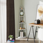 5-tier Corner Shelf, Shelving Unit With Adjustable Feet | One Size | White