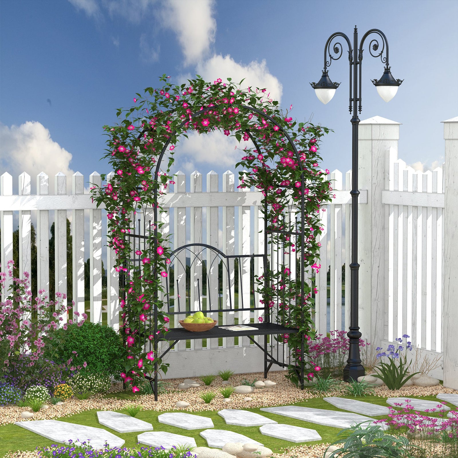 Garden Arch Bench Patio Trellis Arbor