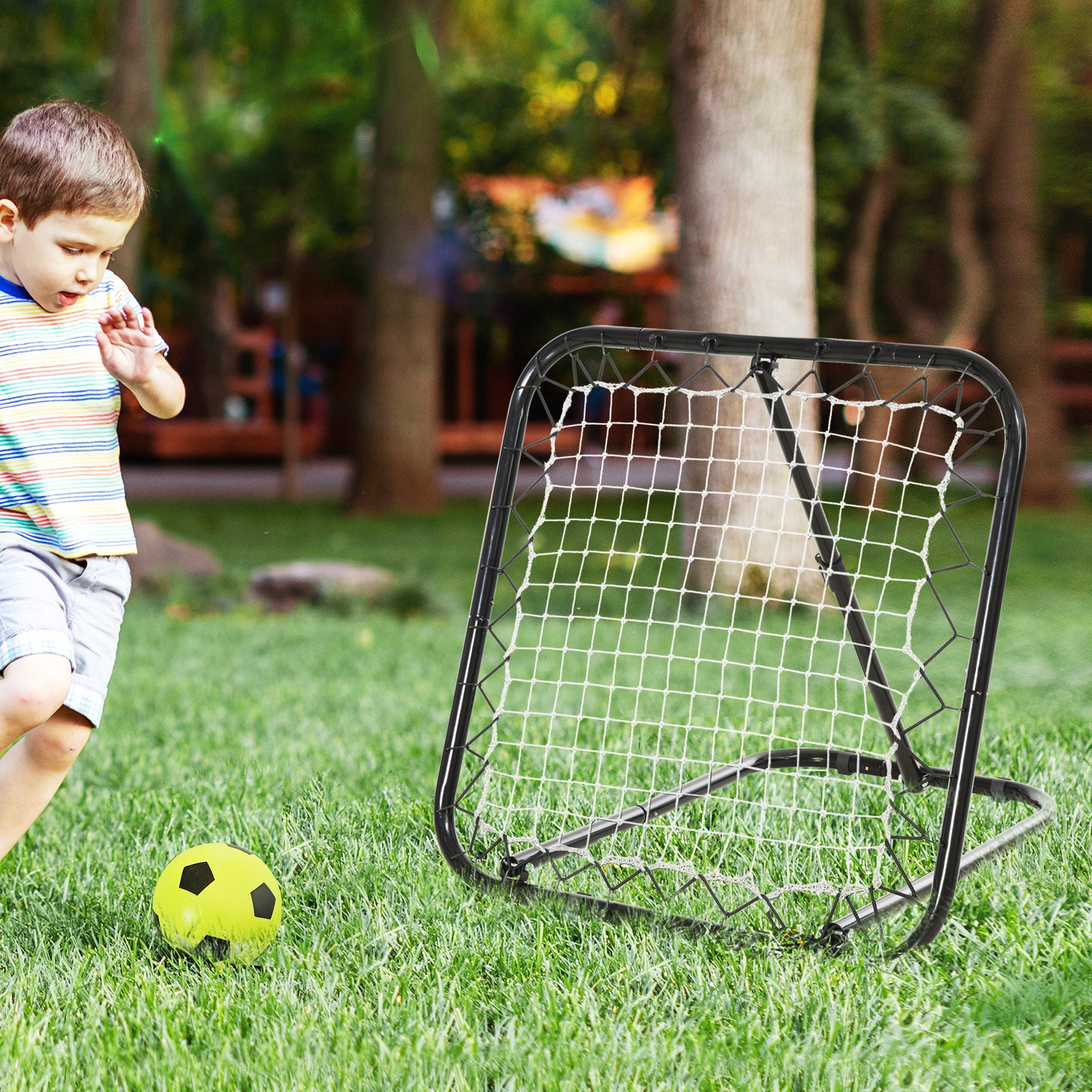 Adjustable Rebounder Net Goal Training Set For Football | Black