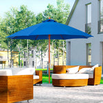 2.5m Wooden Garden Parasol Sun Shade | Blue
