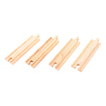 Bigjigs Toys 4 Medium Straight Tack Pieces for Wooden Train Sets