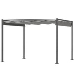 3x3m Pergola With Retractable Roof, Magnetic, Grey