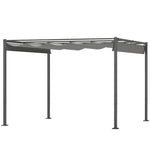 3x3m Pergola With Retractable Roof, Magnetic, Grey | Gray