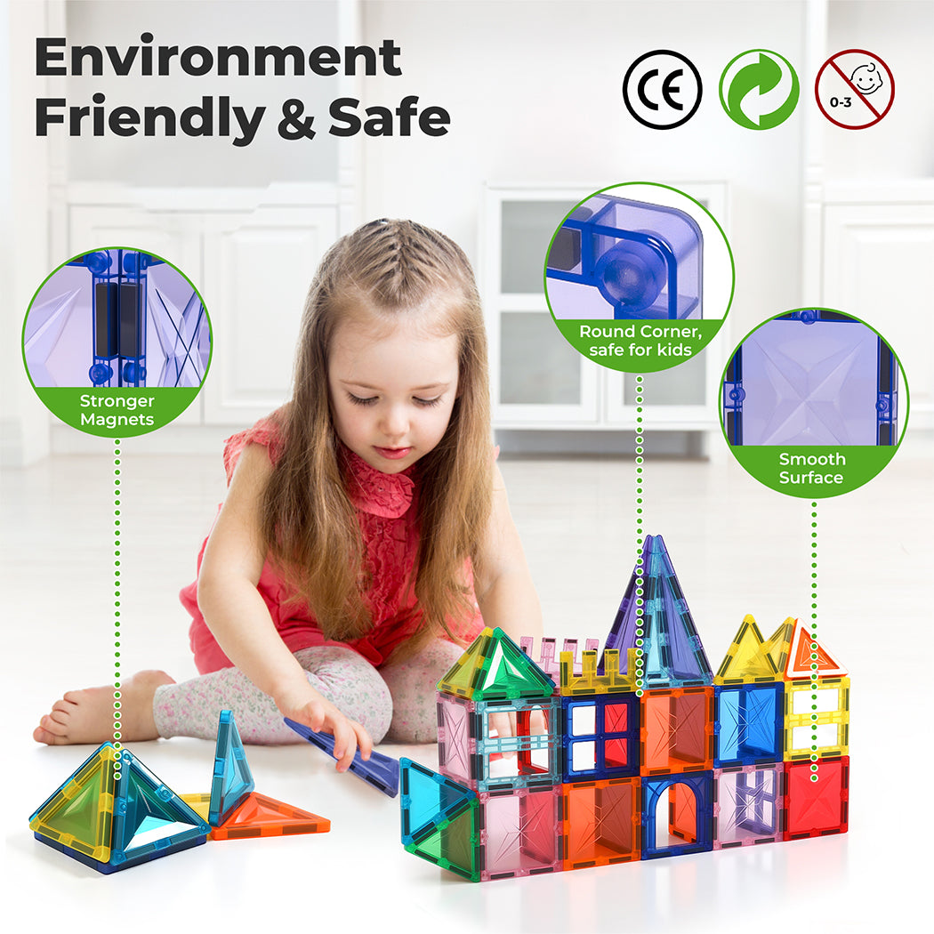 Kids Magnetic Building Blocks Magnetic Tiles Educational Construction Toy | Multi Colour