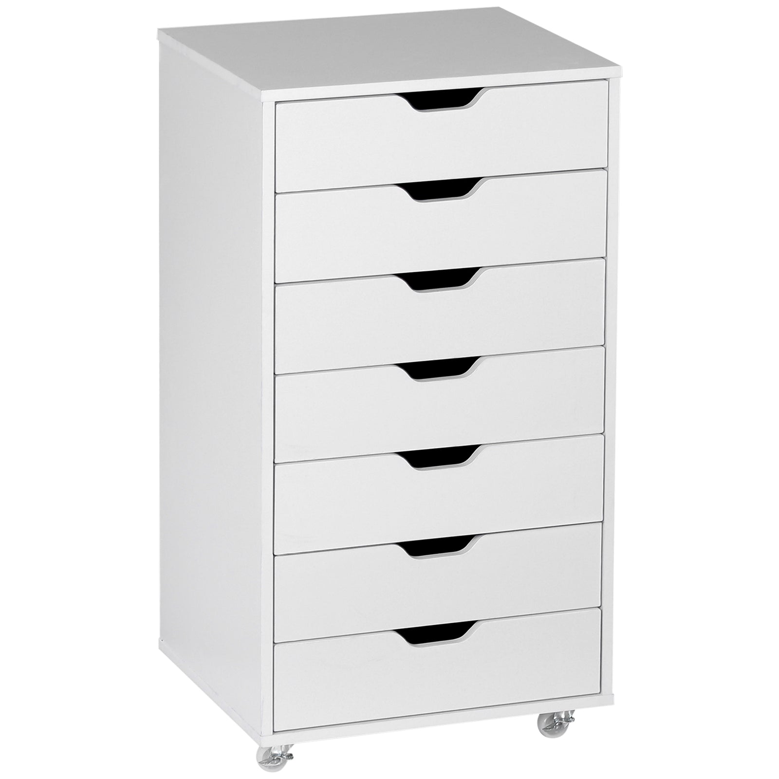 Mobile Filing Cabinet 5/7 Drawer File Cabinet With Wheels | Large | White