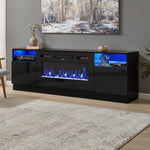 36" Modern Recessed Electric Fireplace,LED Flame without TV Stand