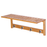 Hallway Wall Mounted Shelf Clothes Rack Hanging Coat Hooks