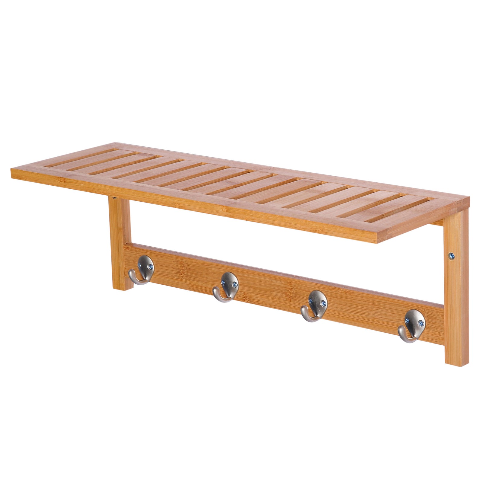 Hallway Wall Mounted Shelf Clothes Rack Hanging Coat Hooks