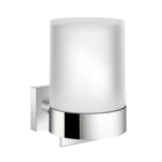 Frosted Glass 150ml Soap Dispenser With Square Wall Mount | Polished Chrome