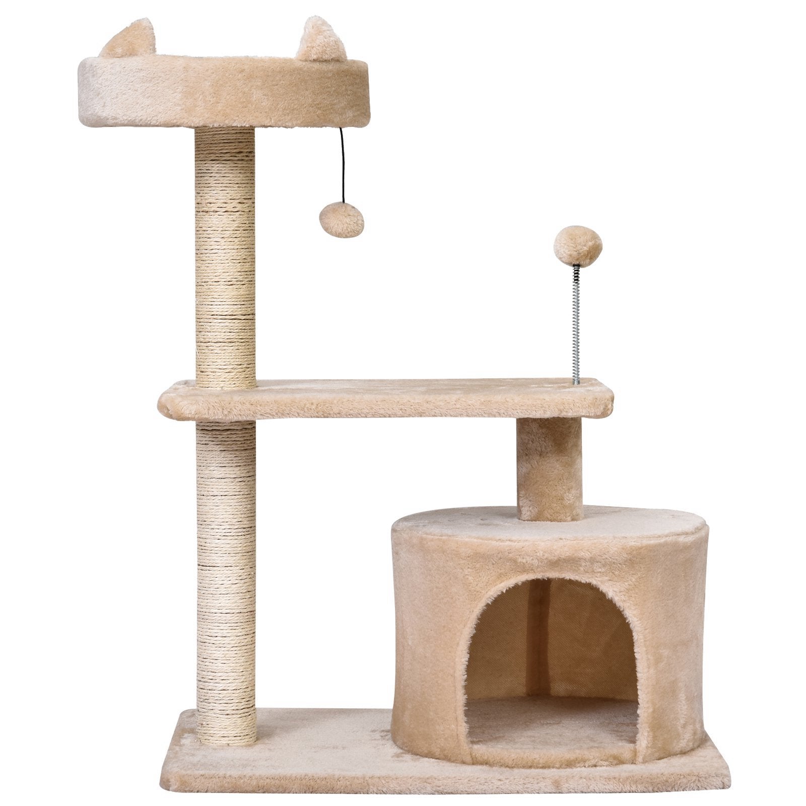 81cm Cat Tree Kitten Large Cats Tower Activity Centre Scratch Post | Beige