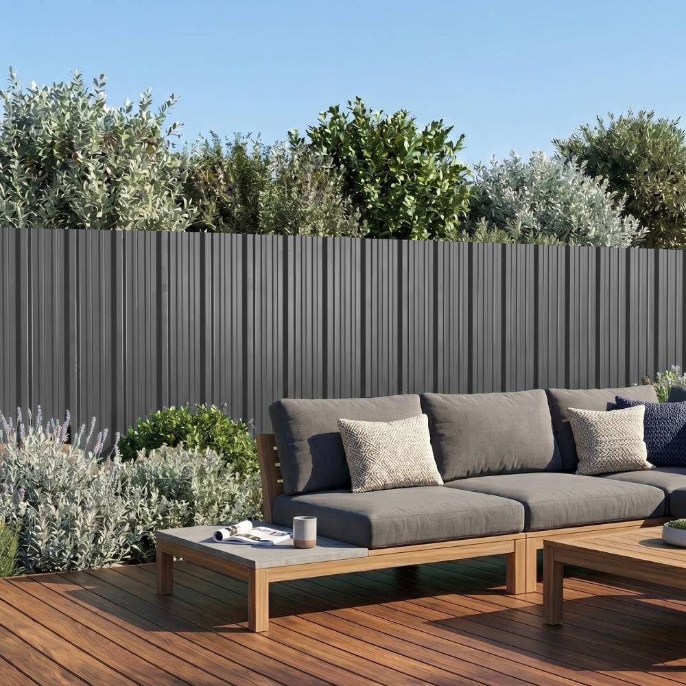 12pcs Galvanised Steel Corrugated Roofing Sheets | Grey