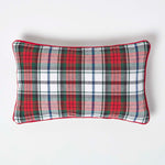 Tartan Check Cotton Cushion Cover | 30cm x 50cm | Red & White