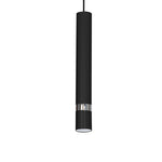 Joker Contemporary Pendant Lamp 1xgu10 Hand Made Cylindrical Style Light Finished In Matt Black With Chrome Detail
